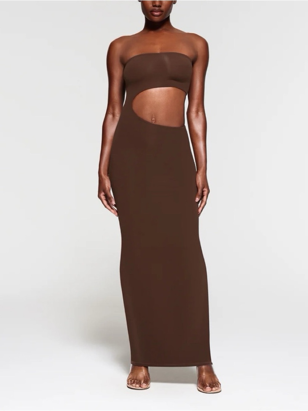 SKIMS Fits Everybody Cutout Maxi Dress - Cocoa XS NWT!